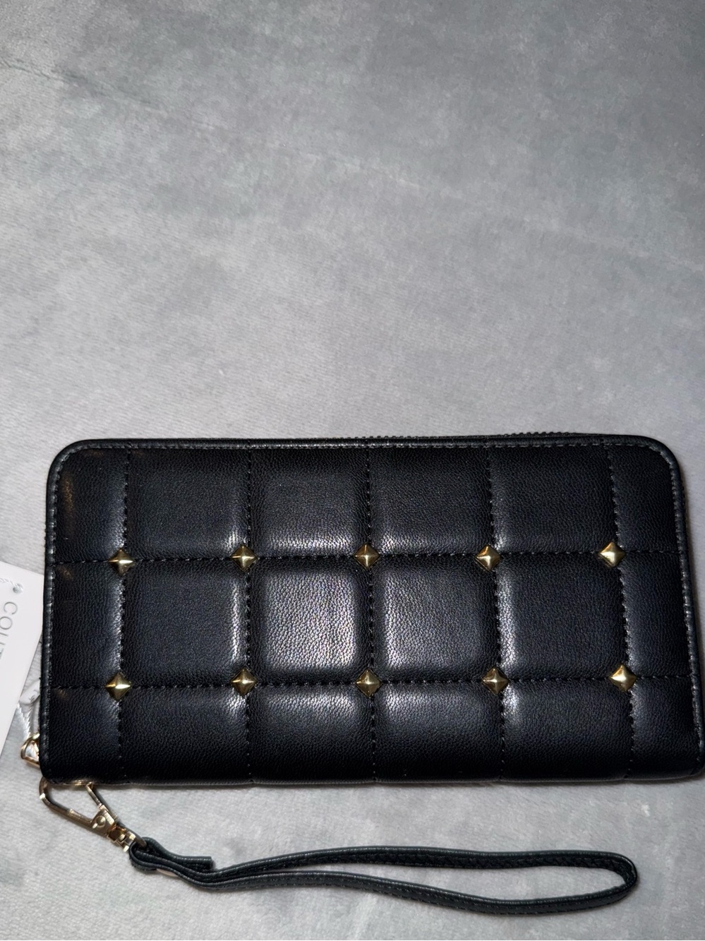 COUTURE GEMS Quilted Zip Continental Wallet w/Studs - NWT